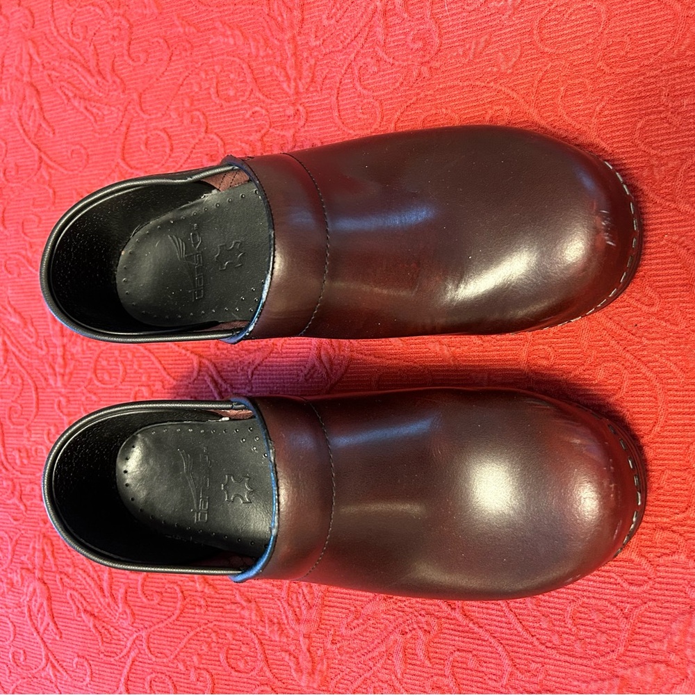 Danskos in Oxblood Red Leather, size 38